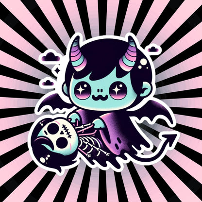 Spooky Cute Vampire Demon Boy Horror Weirdcore Goth Bubble-free Waterproof Vinyl Sticker