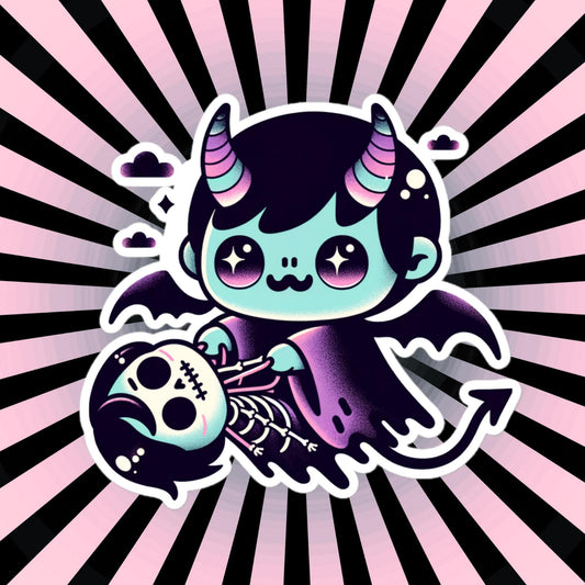 Spooky Cute Vampire Demon Boy Horror Weirdcore Goth Bubble-free Waterproof Vinyl Sticker