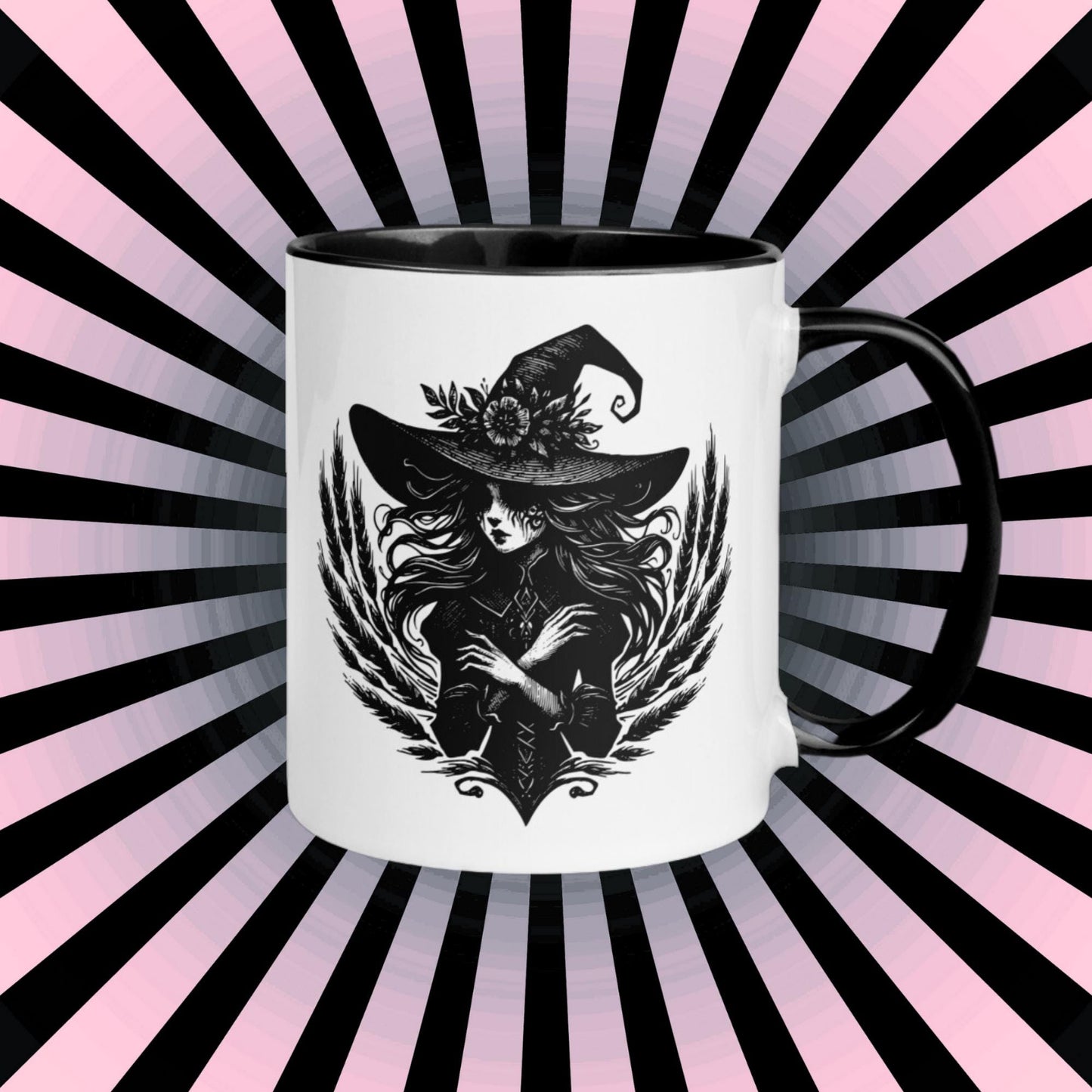 Colorful Mug Gothic Etching Grunge Y2K Goth Wheat Witch Darkcore Microwave and Dishwasher Safe Coffee Tea Mug