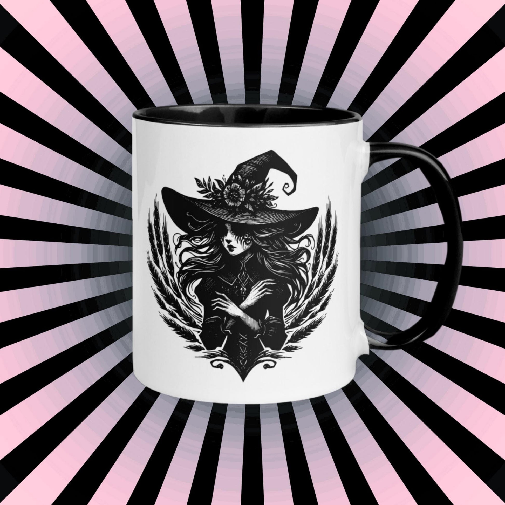Colorful Mug Gothic Etching Grunge Y2K Goth Wheat Witch Darkcore Microwave and Dishwasher Safe Coffee Tea Mug
