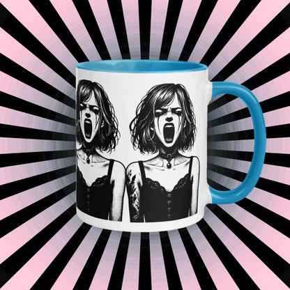 Colorful Mug Gothic Etching Grunge Y2K Goth Girl Screaming Darkcore Microwave and Dishwasher Safe Coffee Tea Mug