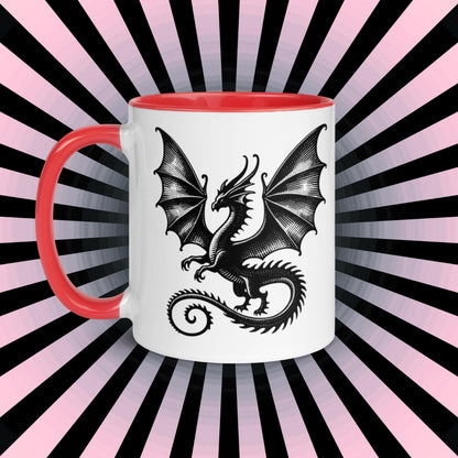 Colorful Mug Gothic Etching Grunge Y2K Goth Dragon Darkcore Microwave and Dishwasher Safe Coffee Tea Mug