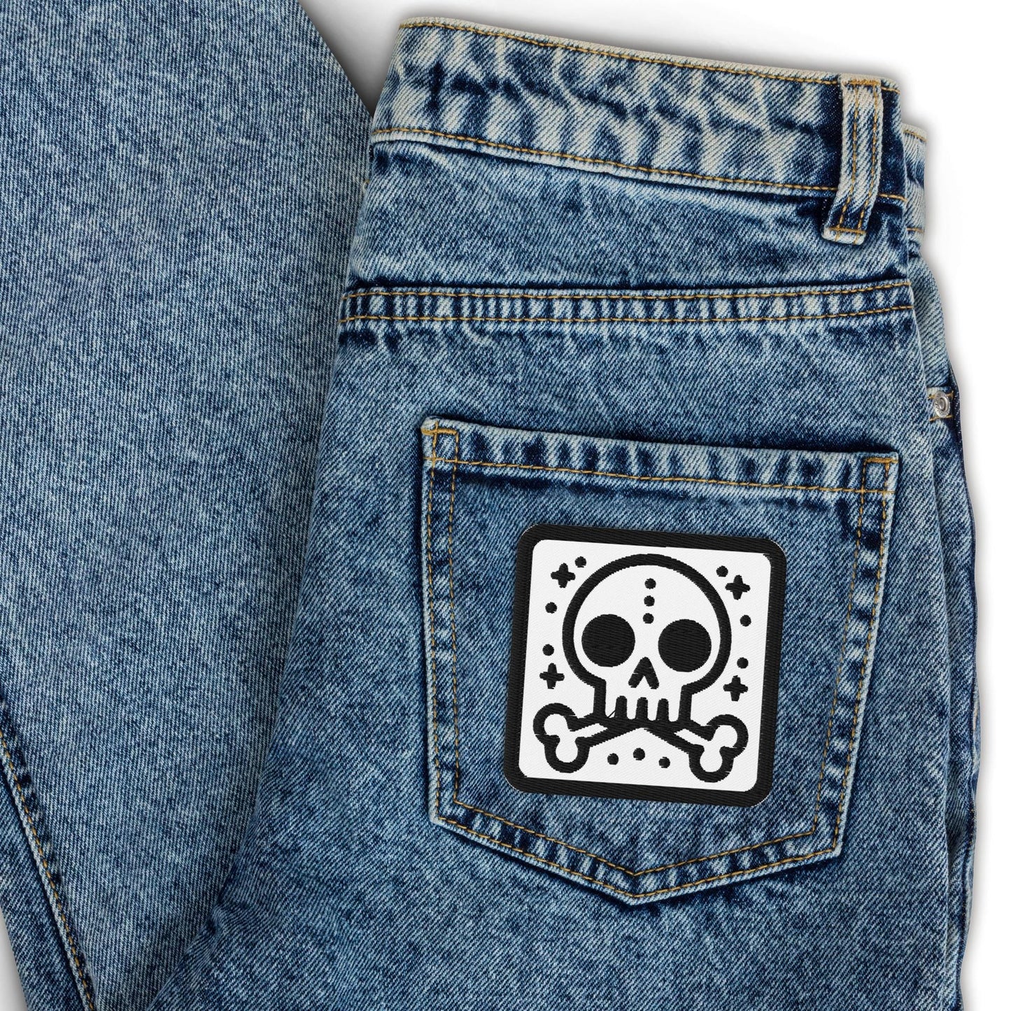 Spooky Cute Weirdcore Grunge Bubble Skull Goth Embroidered Patch