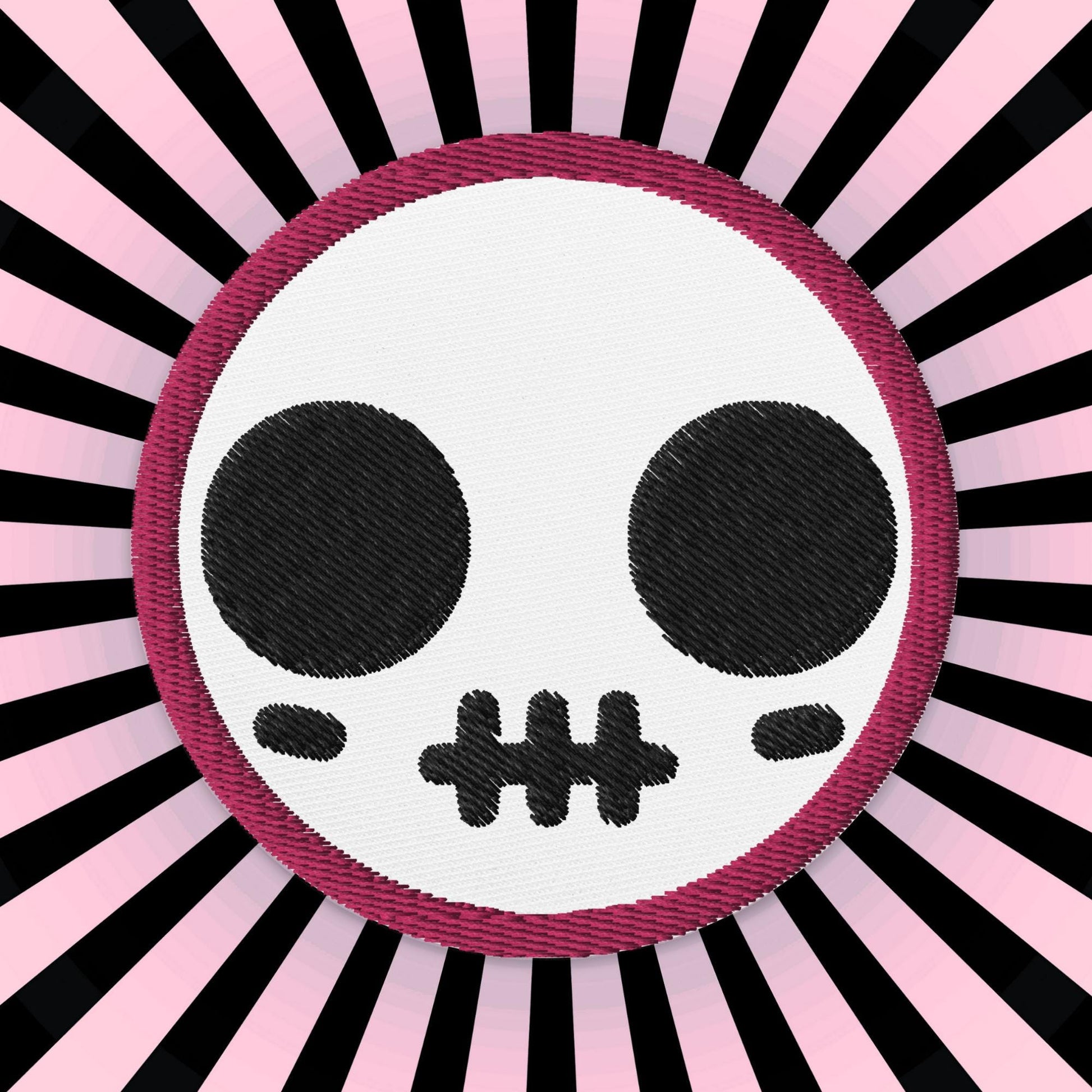 Spooky Cute Skull Weirdcore Grunge Goth Embroidered Patch