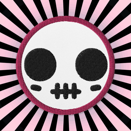 Spooky Cute Skull Weirdcore Grunge Goth Embroidered Patch