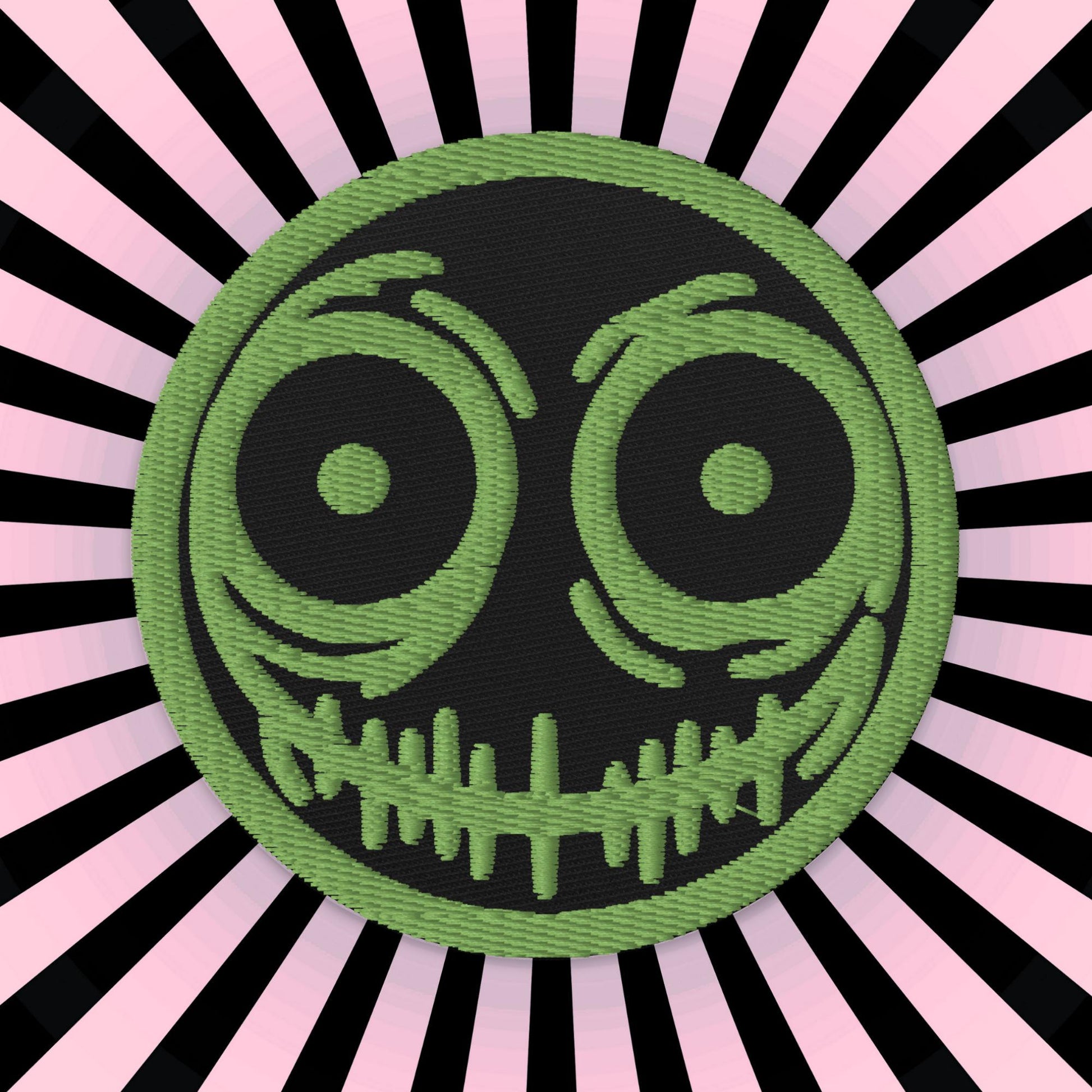 Creepy Ghoul Face Weirdcore Grunge Y2K Embroidered Patch