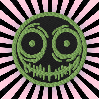 Creepy Ghoul Face Weirdcore Grunge Y2K Embroidered Patch