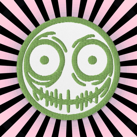 Creepy Ghoul Face Weirdcore Grunge Y2K Embroidered Patch