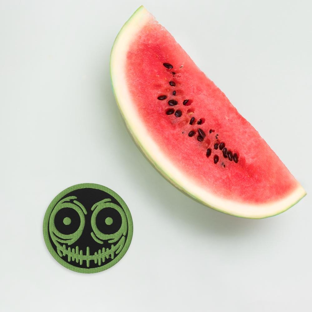Creepy Ghoul Face Weirdcore Grunge Y2K Embroidered Patch