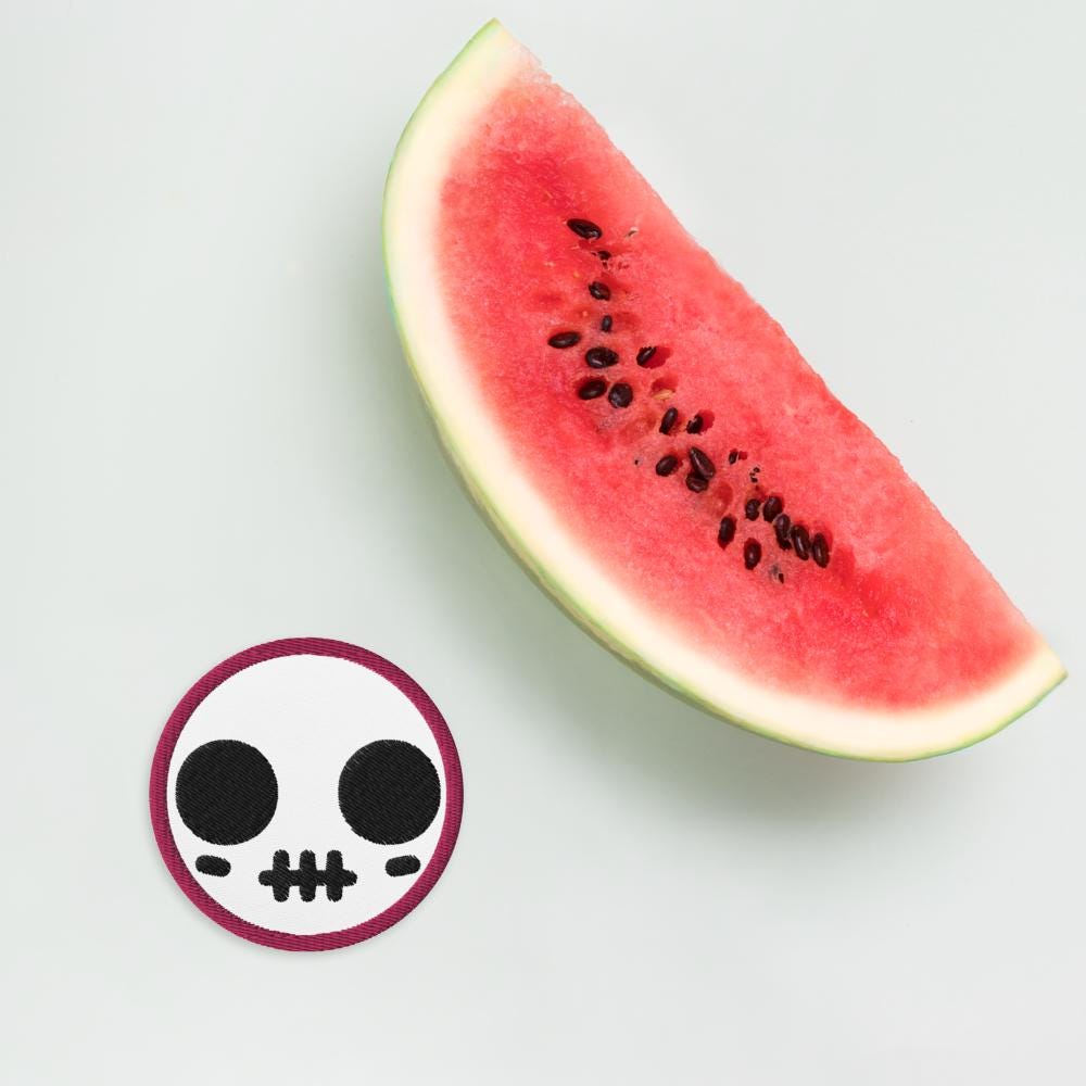 Spooky Cute Skull Weirdcore Grunge Goth Embroidered Patch