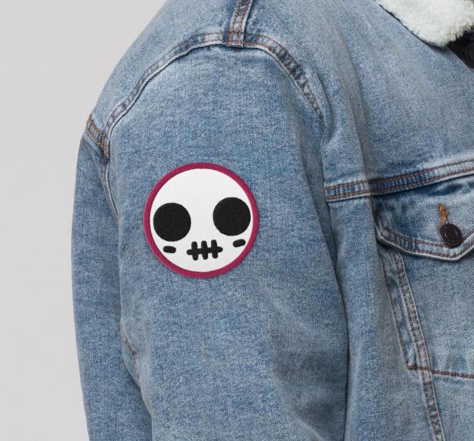 Spooky Cute Skull Weirdcore Grunge Goth Embroidered Patch