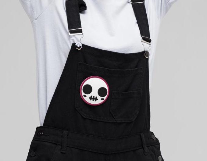 Spooky Cute Skull Weirdcore Grunge Goth Embroidered Patch