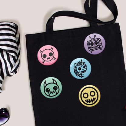 Weirdcore Pastel Goth Sigil Anime Button Pins Set