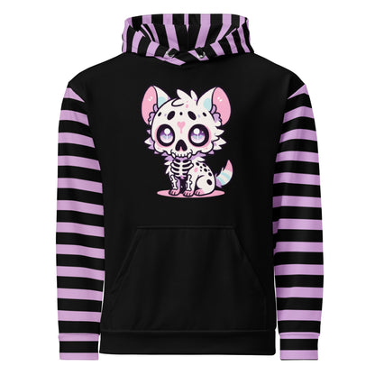 Pastel Goth Striped Weirdcore Gore Grunge Skeleton Hyena Y2K Unisex Hoodie