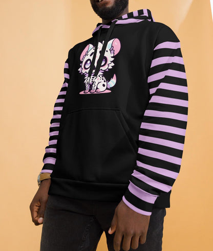 Pastel Goth Striped Weirdcore Gore Grunge Skeleton Hyena Y2K Unisex Hoodie