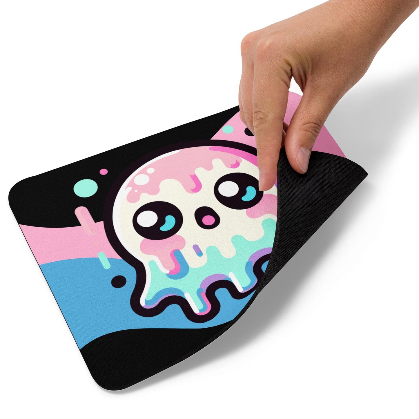 Spooky Cute Pastel Bubble Kawaii Anime Ghost Gaming Dorm Office Desk Mouse Pad Weirdcore Grunge Decor