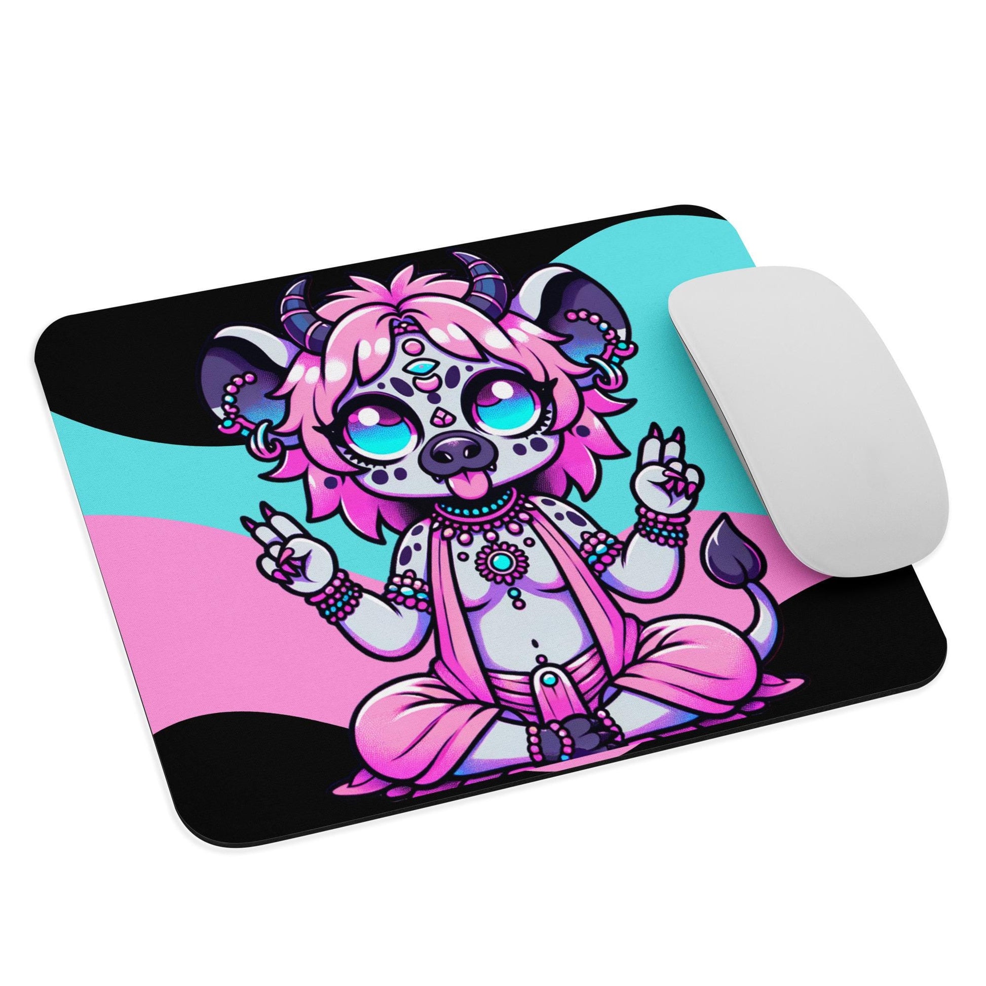 Creepy Cute Pastel Goth Shaman Demon Gothic Animal Gaming Dorm Office Desk Mouse Pad Weirdcore Grunge Decor