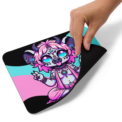 Creepy Cute Pastel Goth Shaman Demon Gothic Animal Gaming Dorm Office Desk Mouse Pad Weirdcore Grunge Decor