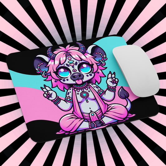 Creepy Cute Pastel Goth Shaman Demon Gothic Animal Gaming Dorm Office Desk Mouse Pad Weirdcore Grunge Decor