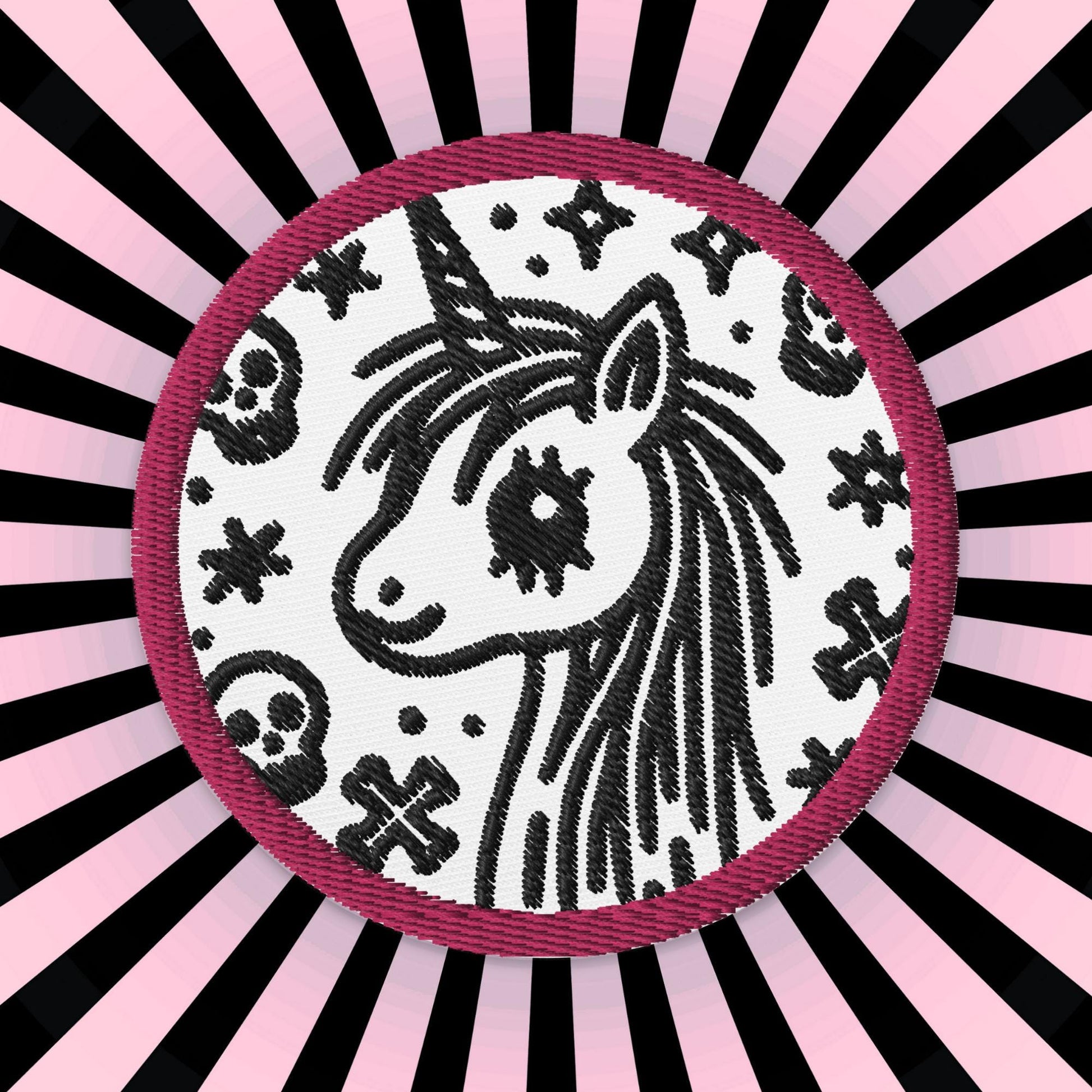 Creepy Weirdcore Grunge Goth Unicorn Embroidered Patch