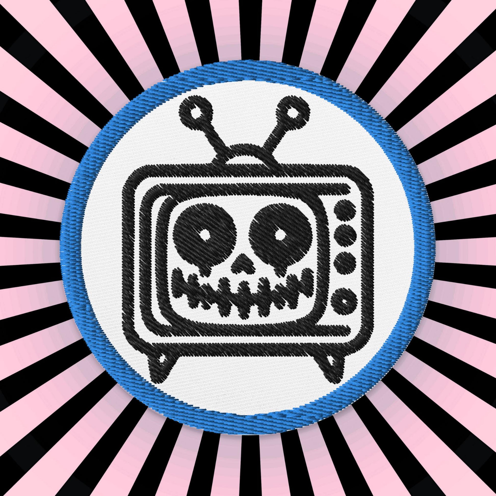 Grunge Weirdcore TV Head Embroidered Patch