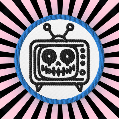 Grunge Weirdcore TV Head Embroidered Patch