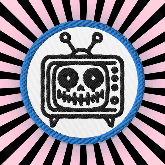 Grunge Weirdcore TV Head Embroidered Patch