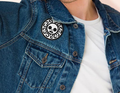 Spooky Cute Grunge Medusa Embroidered Patch With White Background and Black Stitching
