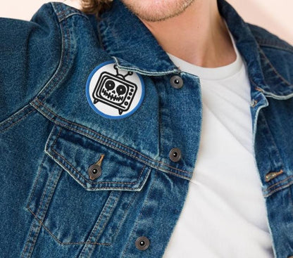 Grunge Weirdcore TV Head Embroidered Patch