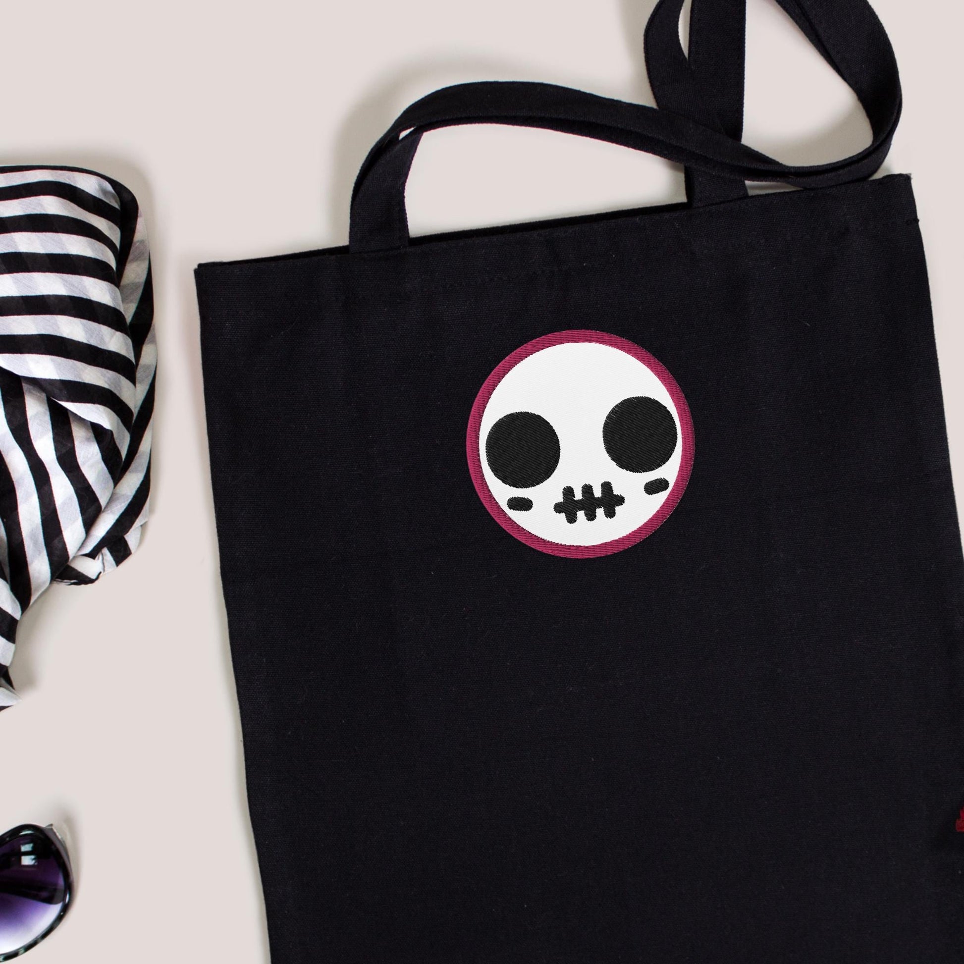 Spooky Cute Skull Weirdcore Grunge Goth Embroidered Patch