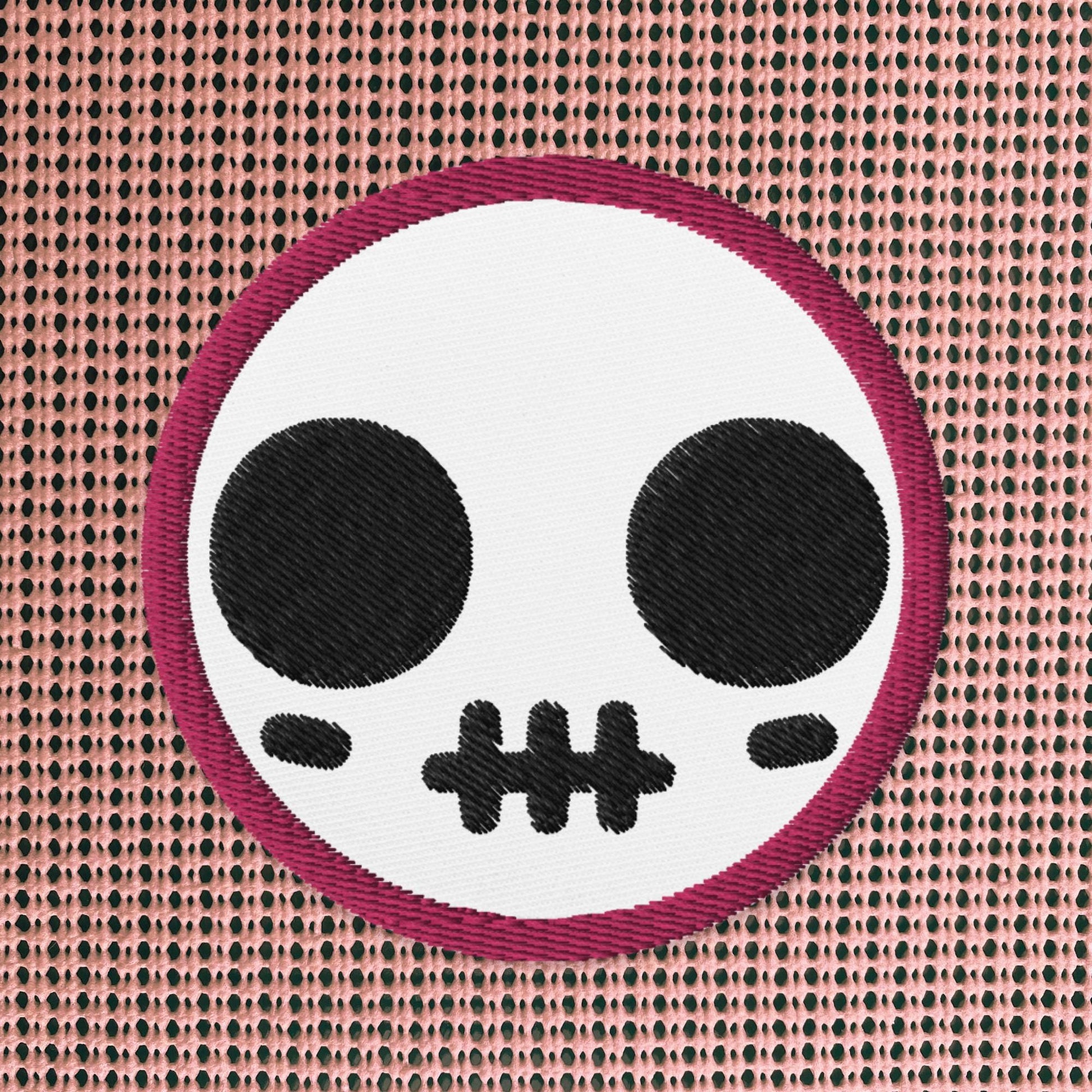 Spooky Cute Skull Weirdcore Grunge Goth Embroidered Patch
