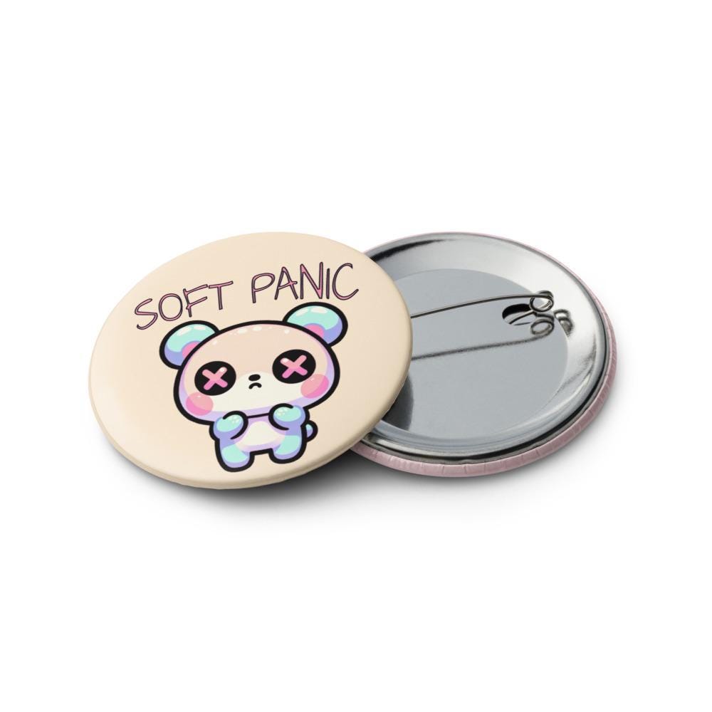 Trippy Weirdcore Mental Health Kawaii Pastel Goth Grunge Set of 5 Pin Buttons