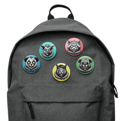 Creepy Spooky Dark Clowncore Gore Clown Amimals Gothic Weirdcore Set of 5 Button Pins
