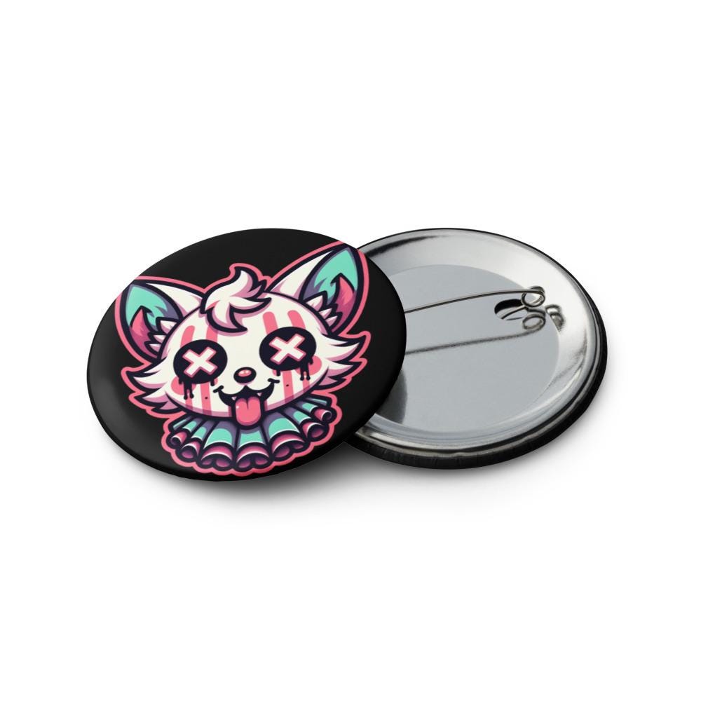 Trippy Clowncore Gore Animals Weirdcore Pastel Goth Clown Set of 5 Button Pins