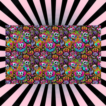 Decorative Weirdcore Neon Clowncore Flag Repeat Pattern