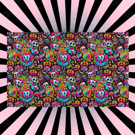 Decorative Weirdcore Neon Clowncore Flag Repeat Pattern