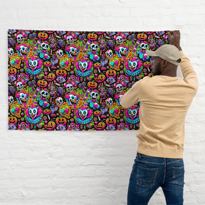 Decorative Weirdcore Neon Clowncore Flag Repeat Pattern Creepy Cute Clowns Kidcore Flag Gift