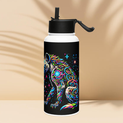 Magical Neon Goth Grunge Hyena Tumbler Stainless Steel Water Bottle with Straw & Lid