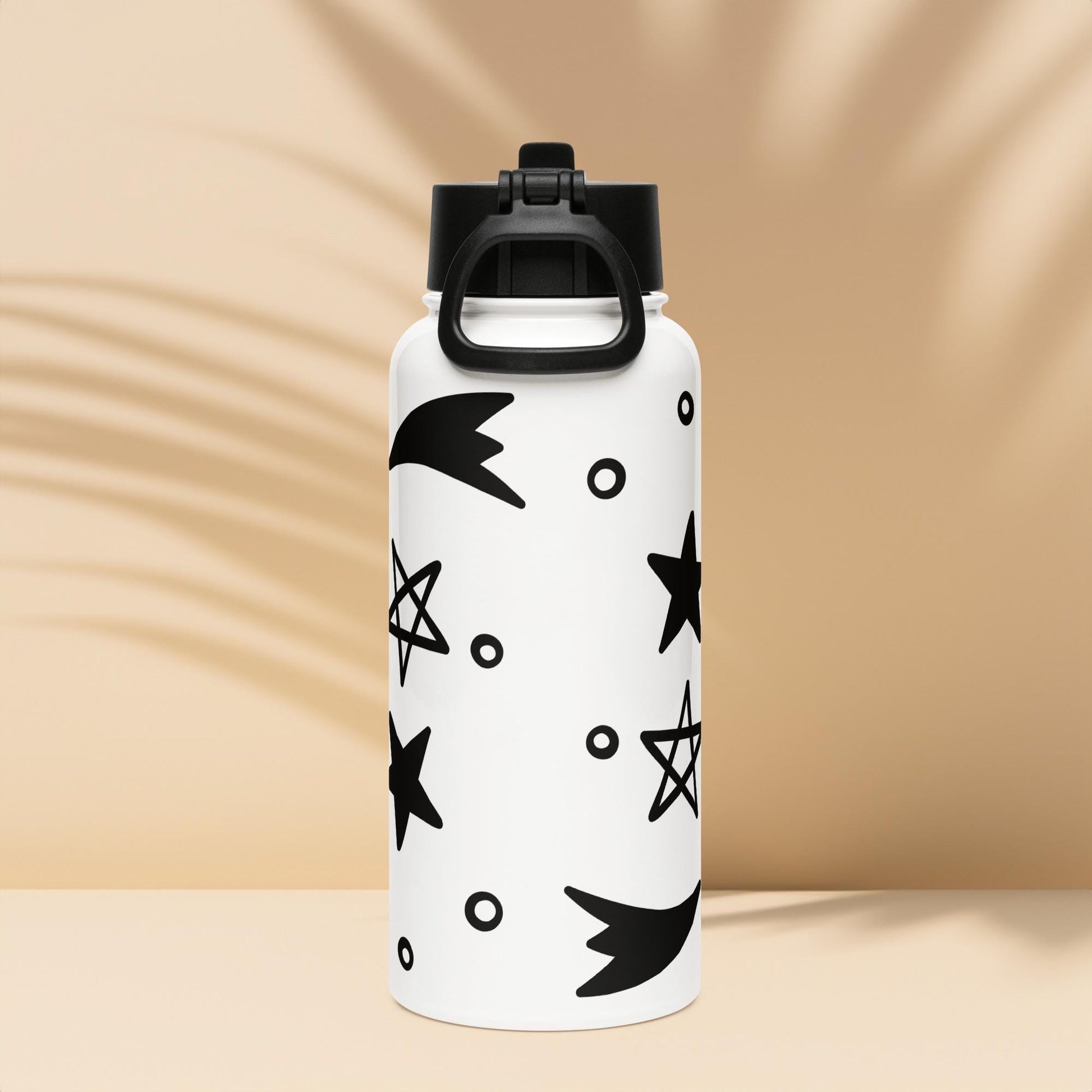 Creepy Cute Weirdcore Clown Kitty Grunge Kidcore Tumbler Stainless Steel Water Bottle with Straw & Lid