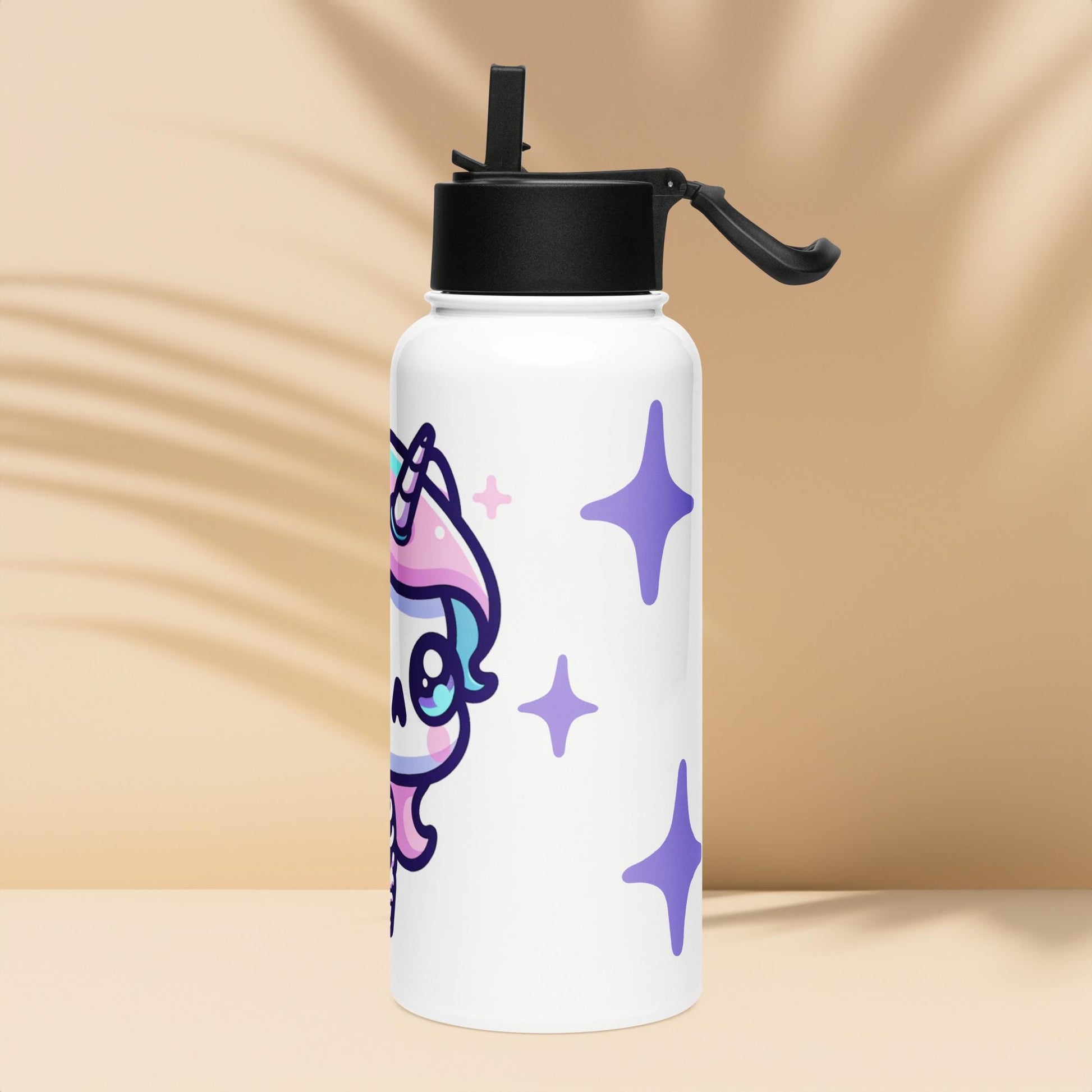 Creepy Cute Skeleton Weirdcore Pastel Grunge Unicorn Tumbler Stainless Steel Water Bottle with Straw & Lid