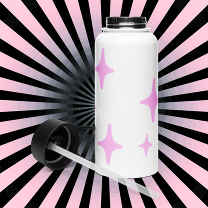 Creepy Cute Skeleton Weirdcore Pastel Grunge Opossum Tumbler Stainless Steel Water Bottle with Straw & Lid