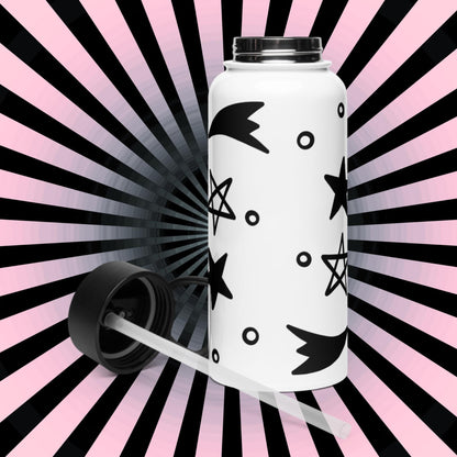 Creepy Cute Kawaii Anime Demon Boy Weirdcore Tumbler Stainless Steel Water Bottle with Straw & Lid