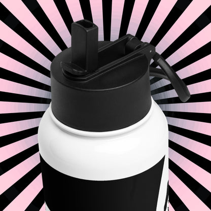 Spooky Grunge Goth Witch and Bats Weirdcore Tumbler Stainless Steel Water Bottle with Straw & Lid