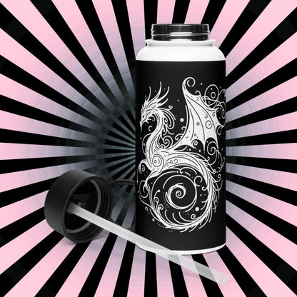Darkcore Gothic Grunge Boy Starry Goth Night Tumbler Stainless Steel Water Bottle with Straw & Lid