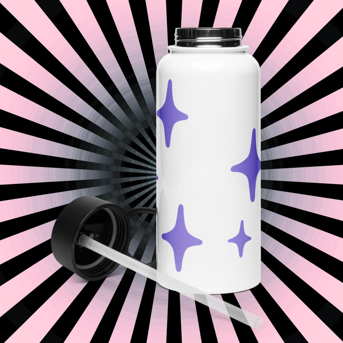 Creepy Cute Skeleton Weirdcore Pastel Grunge Unicorn Tumbler Stainless Steel Water Bottle with Straw & Lid