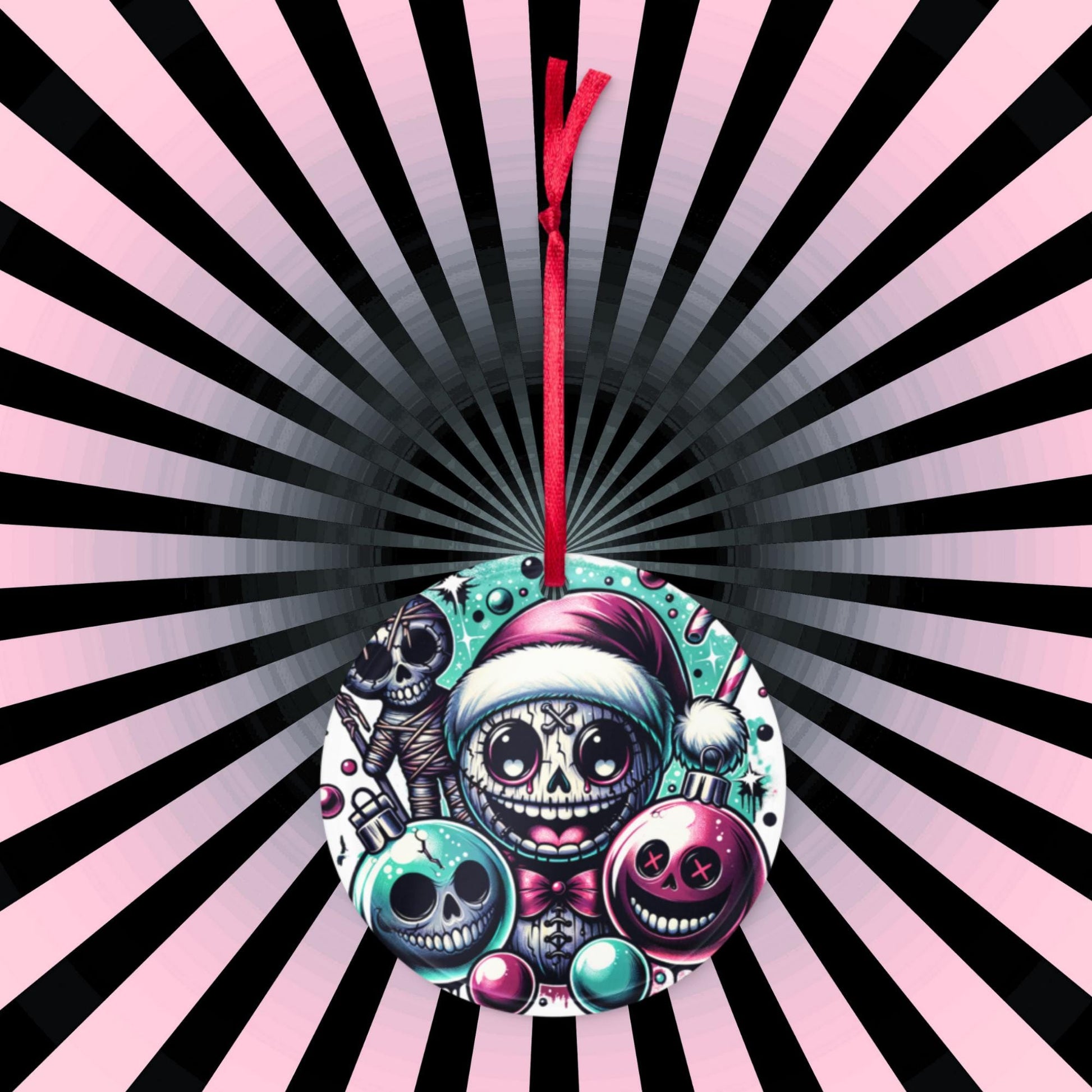 Spooky Cute Horror Holiday Christmas Nightmare Haunted Voodoo Doll Weirdcore Goth Grunge Acrylic Xmas Ornament
