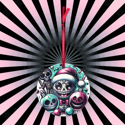 Spooky Cute Horror Holiday Christmas Nightmare Haunted Voodoo Doll Weirdcore Goth Grunge Acrylic Xmas Ornament