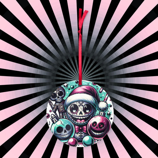 Spooky Cute Horror Holiday Christmas Nightmare Haunted Voodoo Doll Weirdcore Goth Grunge Acrylic Xmas Ornament