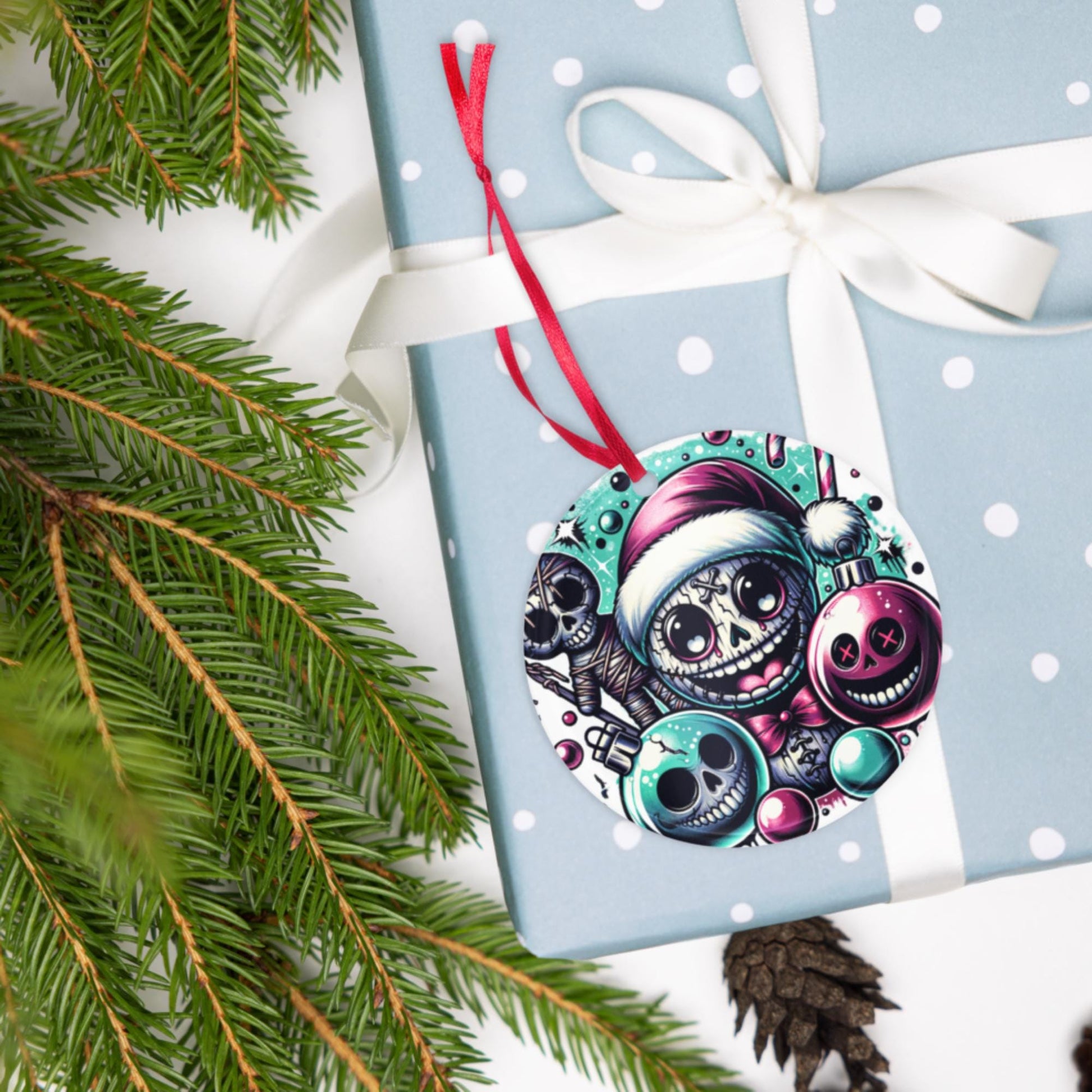 Spooky Cute Horror Holiday Christmas Nightmare Haunted Voodoo Doll Weirdcore Goth Grunge Acrylic Xmas Ornament
