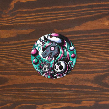 Spooky Cute Horror Holiday Christmas Nightmare Unicorn Weirdcore Goth Grunge Acrylic Xmas Ornament